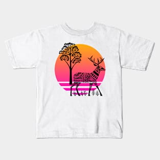 Stag at sunset Kids T-Shirt